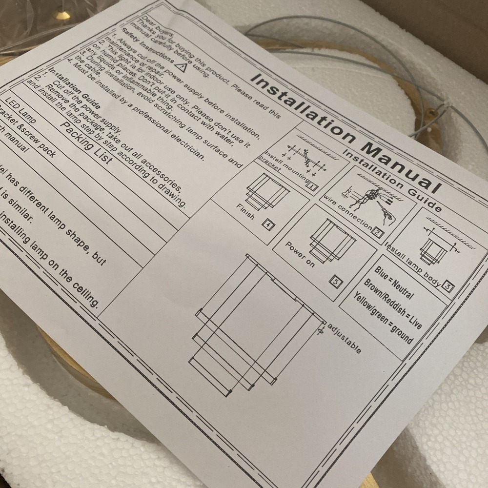 Patio LED Light Infinity Gold Dimmable Remote Lighting Fixture 29.5" New In Box - Picture 3 of 6